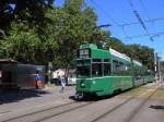 Wegen einer Grossbaustelle Am Messeplatz und am Bad. Bahnhof ist die Linie 6 unterbrochen und muss mit einem Wendemanver am Eglisee gewendet werden. Be 4/6 S mit der Betriebsnummer 669 fhrt an der Haltestelle Eglisee ein. Die Aufnahme stammt vom 08.07.2010.