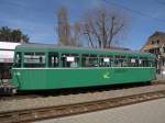 Anhngewagen mit der Betiriebsnummer 1443 an der Endhaltestelle in Pratteln auf der Linie 14. Die Aufnahme stammt vom 07.04.2010.