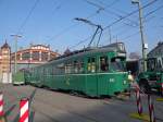 Be 4/6 628 steht bereit fr einen Einsatz auf der Linie 21 vor dem Depot Wiesenplatz.