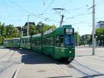 BVB - Tram Be 4/8 666 mit beiwagen unterwegs vor dem Bahnhof Basel SBB am 26.06.2011