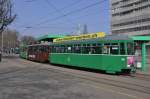 Dreiwagenzug mit dem Be 4/4 489, dem B4S 1491 und dem B4 1461 auf der Linie 14 an der Haltestelle St. Jakob. Die Aufnahme stammt vom 13.03.2012.