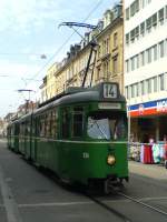 BVB Be 4/6 634 Unterwegs in Basel auf der Linie 14 am 21.04.2006