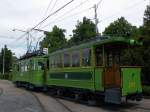 Be 2/2 mit der Betriebsnummer 126 und der B2 309 auf dem Hof des Depots Dreispitz.