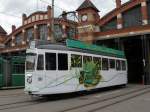 Partytram Be 4/4 413 auf dem Hof des Depots Wiesenplatz. Die Aufnahme stammt vom 01.06.2012.