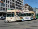 BVB - Tram Be 4/4 502 unterwegs auf der Linie 14 in der Stadt Basel am 25.05.2012