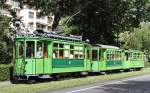 Am 26. August 2012 von der Hardstrasse Richtung Aeschenplatz die Ce2/2 163 des Tramclub Basel mit den Wagen C 371 und 331, es sollte wirklich immer ein Streckenjubilum wie dieses des 14 zu Feiern sein.