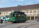 Be 2/2 mit der Betriebsnummer 47 auf einer Extrafahrt am Badischen Bahnhof.