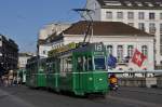 Be 4/4 463 und der B 1503 S auf der Linie 15 bei der Mittleren Rheinbrücke. Die Aufnahme stammt vom 17.03.2014.