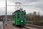 Am 14.12.2014 wurde die verlängerte Tramlinie 8 nach Weil am Rhein mit einem Volksfest feierlich in Betrieb genommen. Die Oldtimer Linie führte von Weil am Rhein bis zum Depot Wiesenplatz. Wegen der großen Steigung vor dem Zoll konnte kein AW mitgeführt werden. Hier fährt der Be 2/2 181 zur Endstation in Weil.