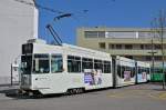 Be 4/6 S 683 mit der Pro Innerstadt Werbung auf der Linie 2 in der Schlaufe beim Kronenplatz in Binningen. Die Aufnahme stammt vom 18.04.2015. 