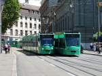 BVB Basel Be 6/8 Siemens Combino 319 + 303 am 25.07.15 in Basel Bankverein