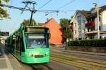 Basel BVB Tram 8 (Siemens-Combino Be 6/8 322) Weil am Rhein, Hauptstraße (Hst. Dreiländerbrücke) am 4. Juli 2015.