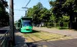 Basel BVB Tram 6 (Siemens-Combino Be 6/8 317) Riehenstrasse (Hst.