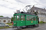 Be 2/2 156  Zum Sod  hat eine Extrafahrt beendet und stellt im Depot Dreispitz ein.