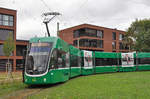 Be 6/8 Flexity 5019, auf der Linie 14, wendet in der Schlaufe bei Pratteln. Die Aufnahme stammt vom 07.10.2016.