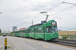 Dreiwagenzug, mit dem Be 4/4 492 und den beiden B4S 1449 und 1469, auf der Linie 2, fahren zu Endstation beim M-Parc.