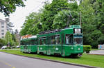 Be 4/4 482, zusammen mit dem B4S 1502, fahren zur Haltestelle Grosspeterstrasse.