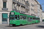 Be 4/6S 673 zusammen mit dem B4S 1479, auf der Linie 1, fährt zur Haltestelle Markthalle.