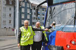 Am 28.06.2017 wird auf dem Hof des Depots Wiesenplatz das neue FC Basel Tram, der Combino 306, der Presse vorgestellt.