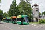 Be 6/8 Flexity 5003, fährt zur Zeit als Sprachentram auf der Linie 3.