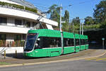 Be 4/6 Flexity 6003, auf der Linie 15, bedient die Haltestelle Studio Basel. Die Aufnahme stammt vom 11.08.2018.