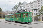 Am 07.12.2019 fand die Santiglausenfahrt des Tramclub Basel statt. Auf der Haltestelle Denkmal wartet der Be 2/2 156 mit dem B3 1303 bis alle ihre Bilder gemacht haben.