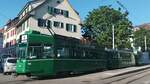 Be 4/4 498 + 1505 + 489 Cornichon als Tram Linie 6 Richtung Allschwil aufgenommen am 7.7. 21 an der Endstation Riehen Grenze   