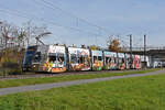 Be 6/8 Flexity 5015 mit der Hieber Werbung, auf der Linie 14, fährt zur Haltestelle Rothausstrasse.