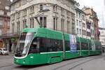 BASEL (Kanton Basel-Stadt), 01.10.2020, Tramlinie 16 nach Bruderholz in der Marktgasse kurz vor Einfahrt in die Haltestelle Marktplatz