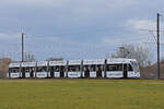 Be 6/8 Flexity 5010 mit der Werbung für ABT Automobile, auf der Linie 14, fährt zur Haltestelle Lachmatt.