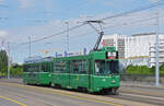 Oldtimer Linie am Tag der Offenen Tür der Basler Verkehrsbetriebe. Hier überquert der Be 4/4 480 zusammen mit dem B4S 1464 die Dreirosenbrücke. Die Aufnahme stammt vom 21.05.2022.