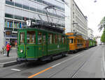 BVB - Oldtimer Tram Be 2/2 47 und weitere TW an der Vorbereitung für die Tramparade  in der Stadt Basel am 22.05.2022