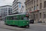 Be 4/6 Düwag 628 verlässt als Dienstfahrt die Haltestelle am Aeschenplatz.