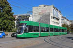 Be 6/8 Flexity 5020, auf der Linie 6, fährt am 22.09.2022 bei der Haltestelle Morgartenring ein.