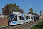 Be 6/8 Flexity 5011 mit der Werbung für die World Cup Finals 2025 in Basel, auf der Linie 14, fährt am 17.10.2022 zur Haltestelle Kästeli.