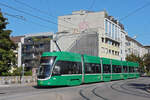 Be 6/8 Flexity 5043, auf der Linie 6, fährt am 22.09.2022 bei der Haltestelle Morgartenring ein.