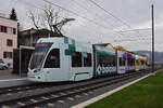 Be 6/8 Flexity 5007 mit der Baloise Werbung, auf der Linie 14, fährt am 28.11.2022 bei der Haltestelle Gempenstrasse ein.