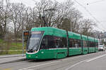 Be 4/6 Flexity 6006, auf der Linie 3, bedient am 01.03.2023 die Haltestelle St. Alban Tor.