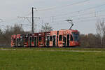 Be 6/8 Flexity 5030 mit der L'oréal Paris Werbung, auf der Linie 14, fährt am 07.03.2023 zur Haltestelle Lachmatt.