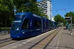 BVB Basel Bombardier Flexity Be6/8 Wagen 5040 am 11.07.23 in Basel als Federer Express