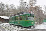 Am 02.12.2023 fand die Santiglausenfahrt mit den Lounge Trams der BVB (628) und BLT (220)statt. Organisiert wurde die Fahrt vom Tram Club Basel. Hier steht der Be 4/6 628 in der Schlaufe beim Eglisee.