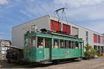 Ce 2/2 209  Zum Wacker  mit der Beschilderung der Linie 4, steht am 17.08.2023 auf dem Areal des Stadt Zirkus beim Depot Dreispitz.