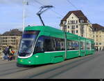 BVB - Tram Be 4/6  6001 unterwegs in der Stadt Basel am 04.02.2024