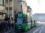 BVB - Triebwagen Be 4/4 483 mit 2 Beiwagen unterwegs in Basel auf der Linie 14 am 03.11.2007