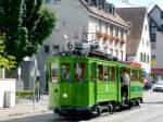 Oldtimer Strassenbahn Basel mit dem Ce 2/2 126 und C 309 unterwegs in Riehen am 10.08.2008