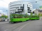 BVB - Oldtimer Tram Ce 4/4 450 mit Wagen C 702 unterwegs auf Extrafahrt in der Stadt Basel am 18.04.2009