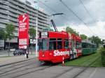 Motorwagen Be 4/4 495 mit der Vollwerbung fr den Shoppingcenter am St.