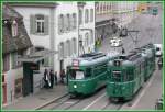 Duewag Be 4/6 467 verkehrt als Fahrschultram am Barfsserplatz in Basel.