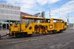 Gleisbaumaschine B 24 C auf dem Hof des Depots Dreispitz.