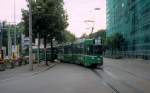 Basel BVB Tram 1 (Be 4/6 660) Messeplatz am 7. Juli 1990.